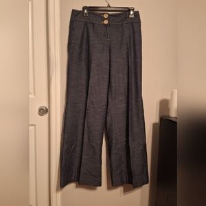 LOFT Wide-Leg Navy Pants